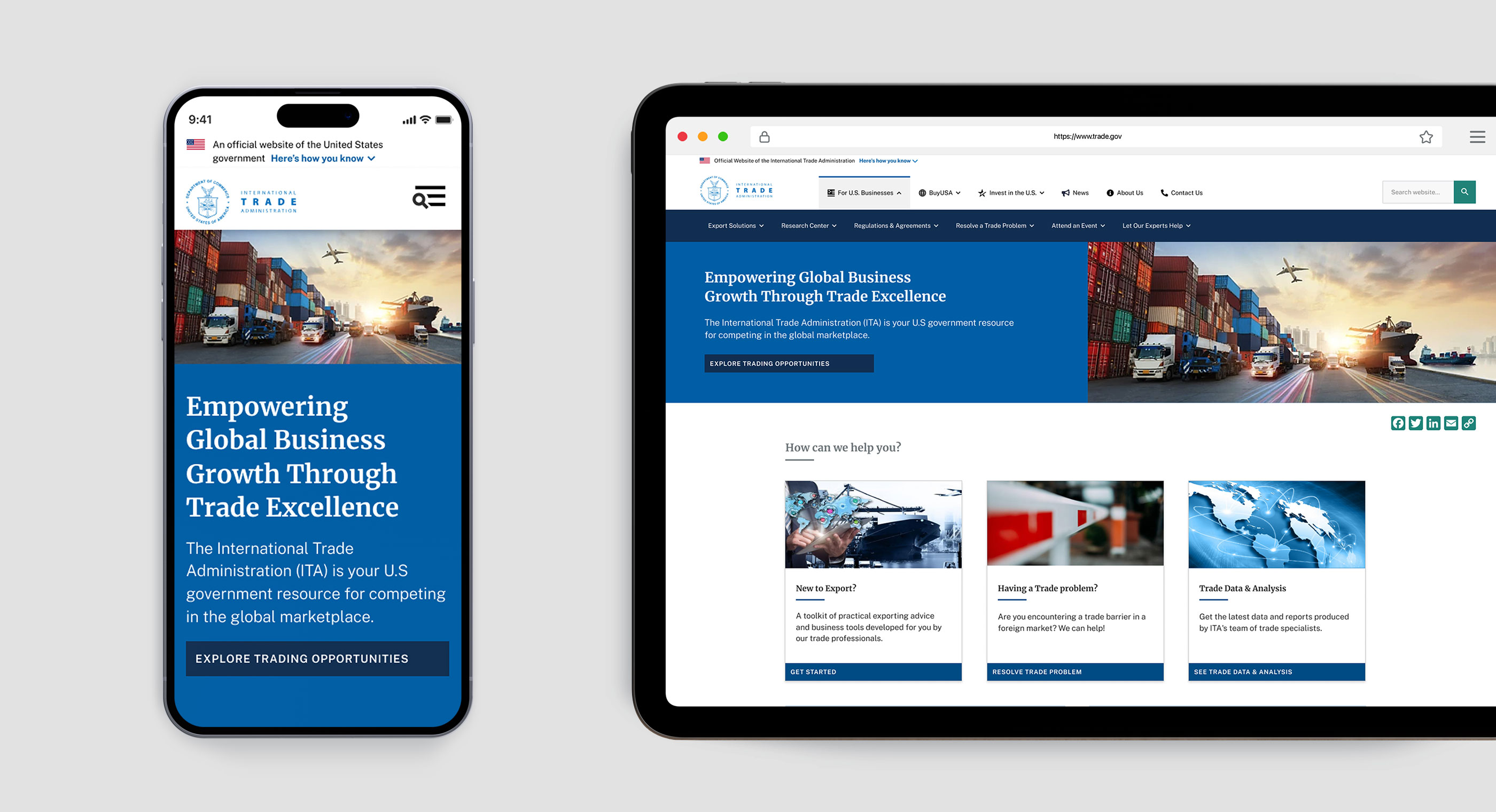 New Trade.gov Homepage